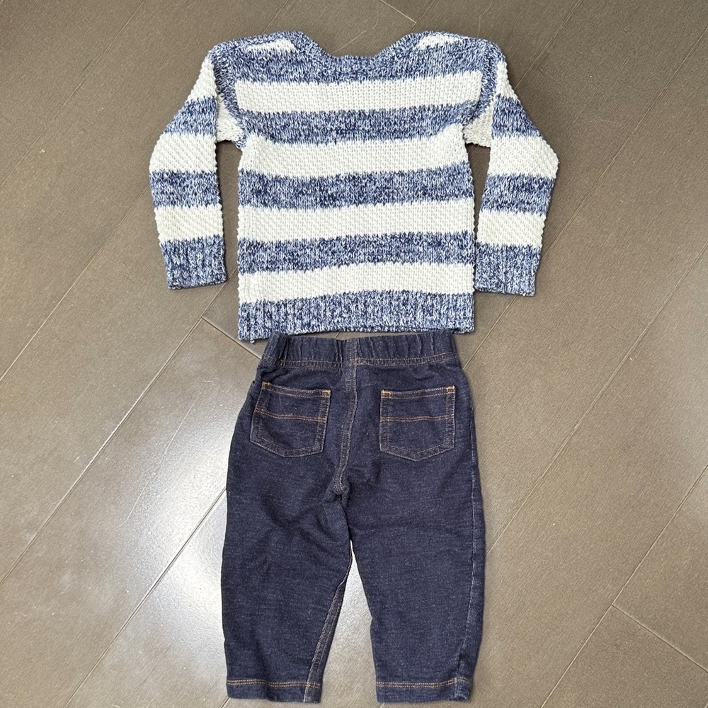 Carters Denim Jeans and ??Knit Sweater.
